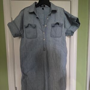 Women's Blue Denim Shirt Dress